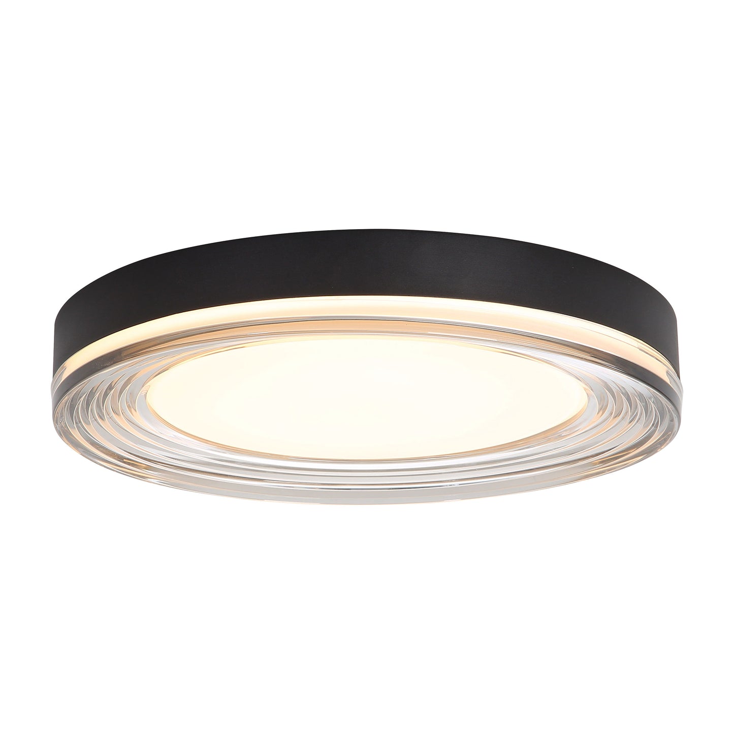 Ondulada LED Flush Mount - 16" in Sand Black with Smoky Glass
