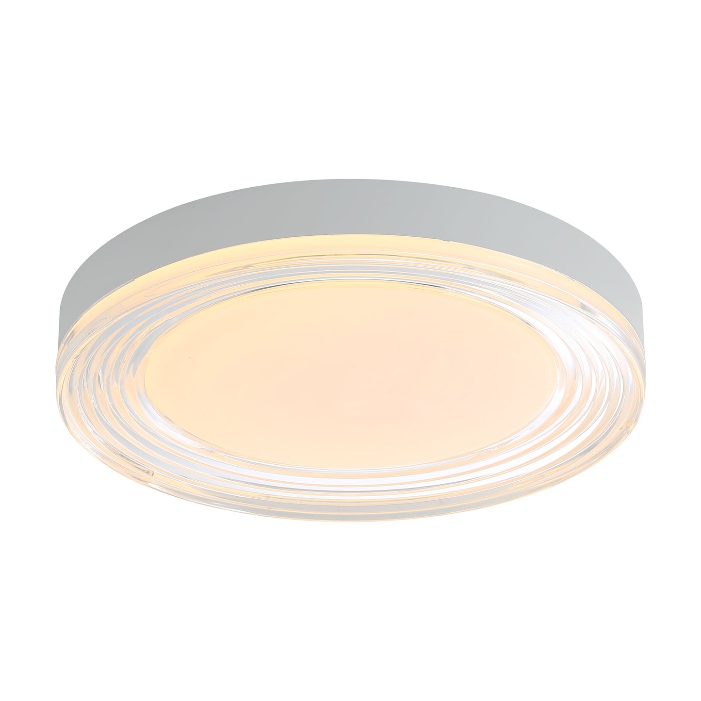 Ondulada LED Flush Mount - 20" in Sand White with Clear Glass