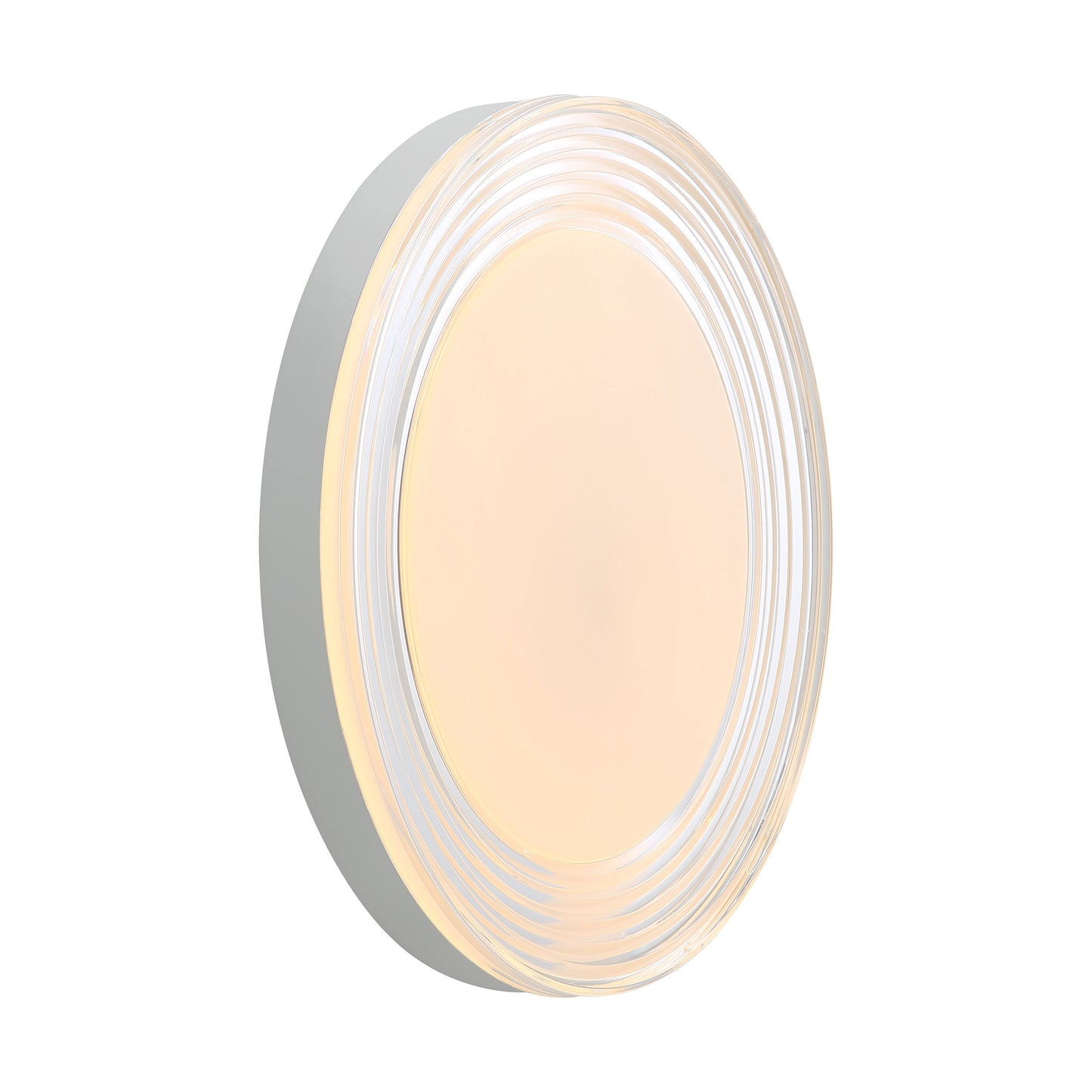 Ondulada LED Flush Mount - 20" in Sand White with Clear Glass