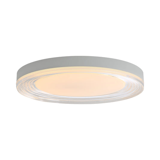 Ondulada LED Flush Mount - 20" in Sand White with Clear Glass