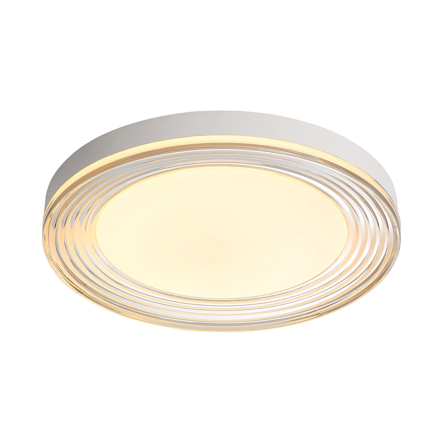 Ondulada LED Flush Mount - 20" in Sand White with Smoky Glass