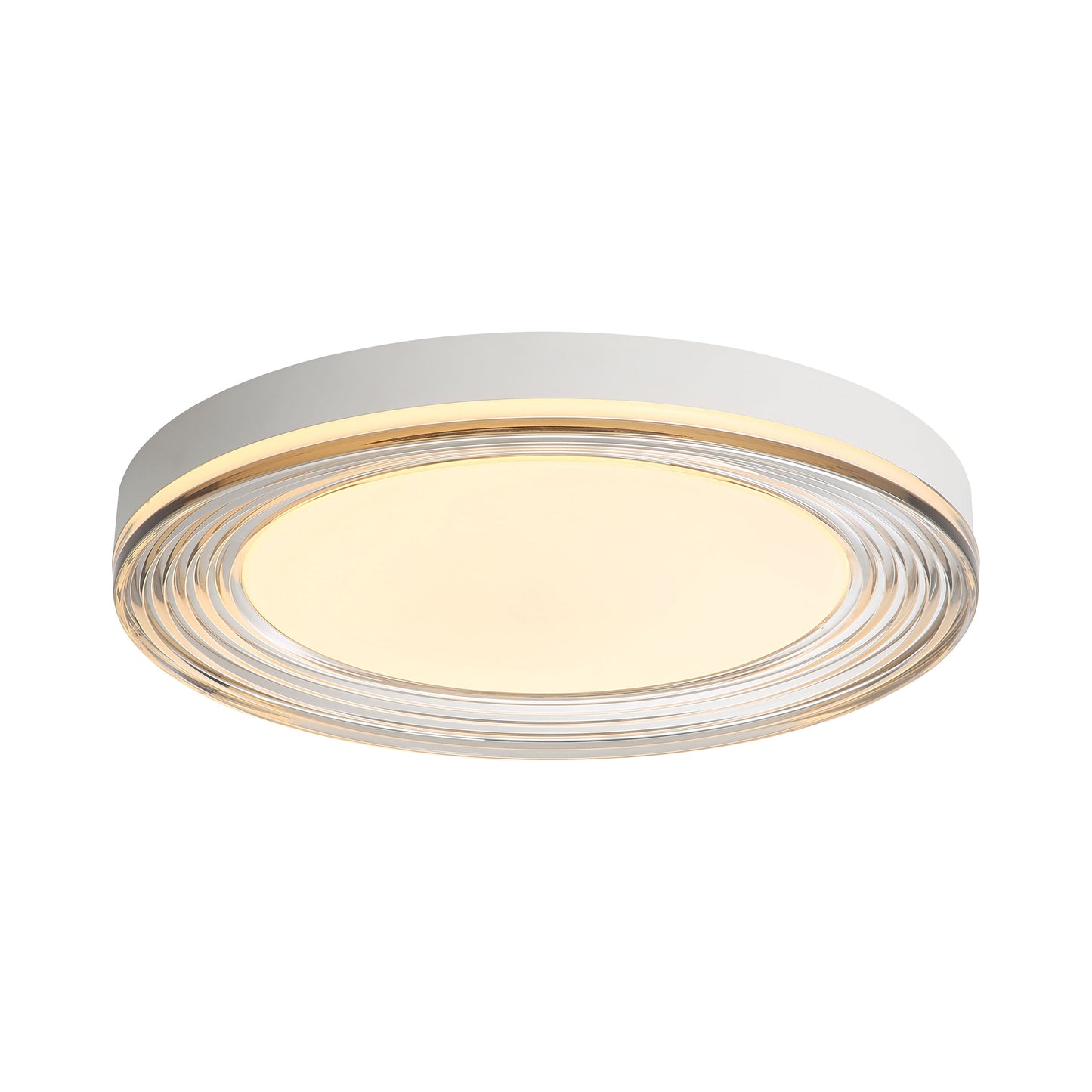 Ondulada LED Flush Mount - 20" in Sand White with Smoky Glass