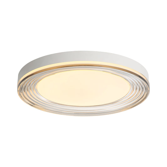 Ondulada LED Flush Mount - 20" in Sand White with Smoky Glass