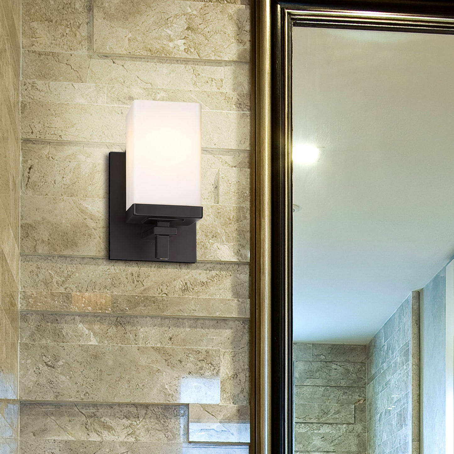 Manning 1 Light Bath Vanity in Matte Black